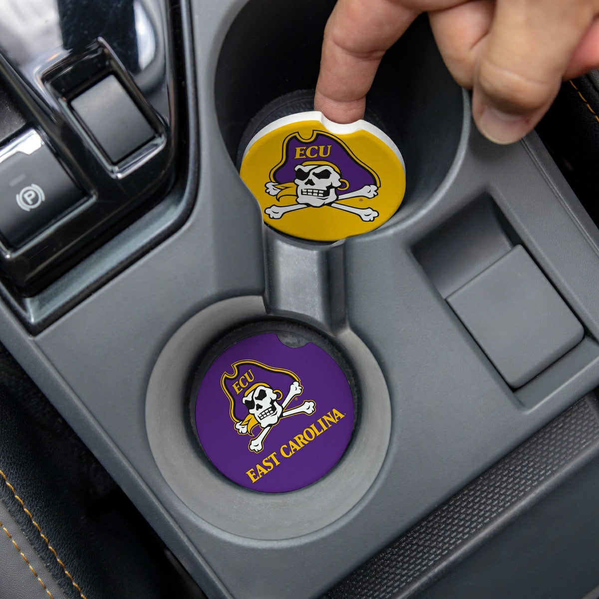 East Carolina University Car Coaster Set, 2pc