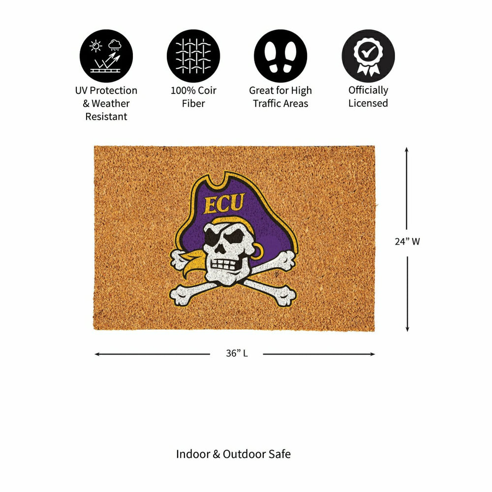 East Carolina University Large Full Color Coir Mat, 36"x24"