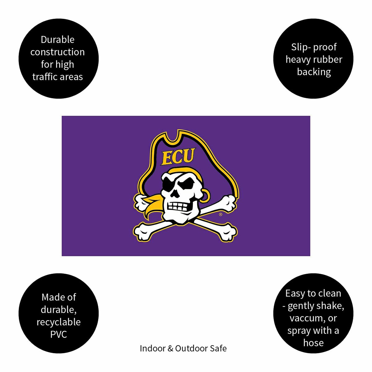 Full Color PVC Mat, 16" x 28", East Carolina University