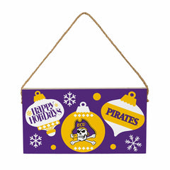 East Carolina University Holiday Wood Wall Sign, 6x11