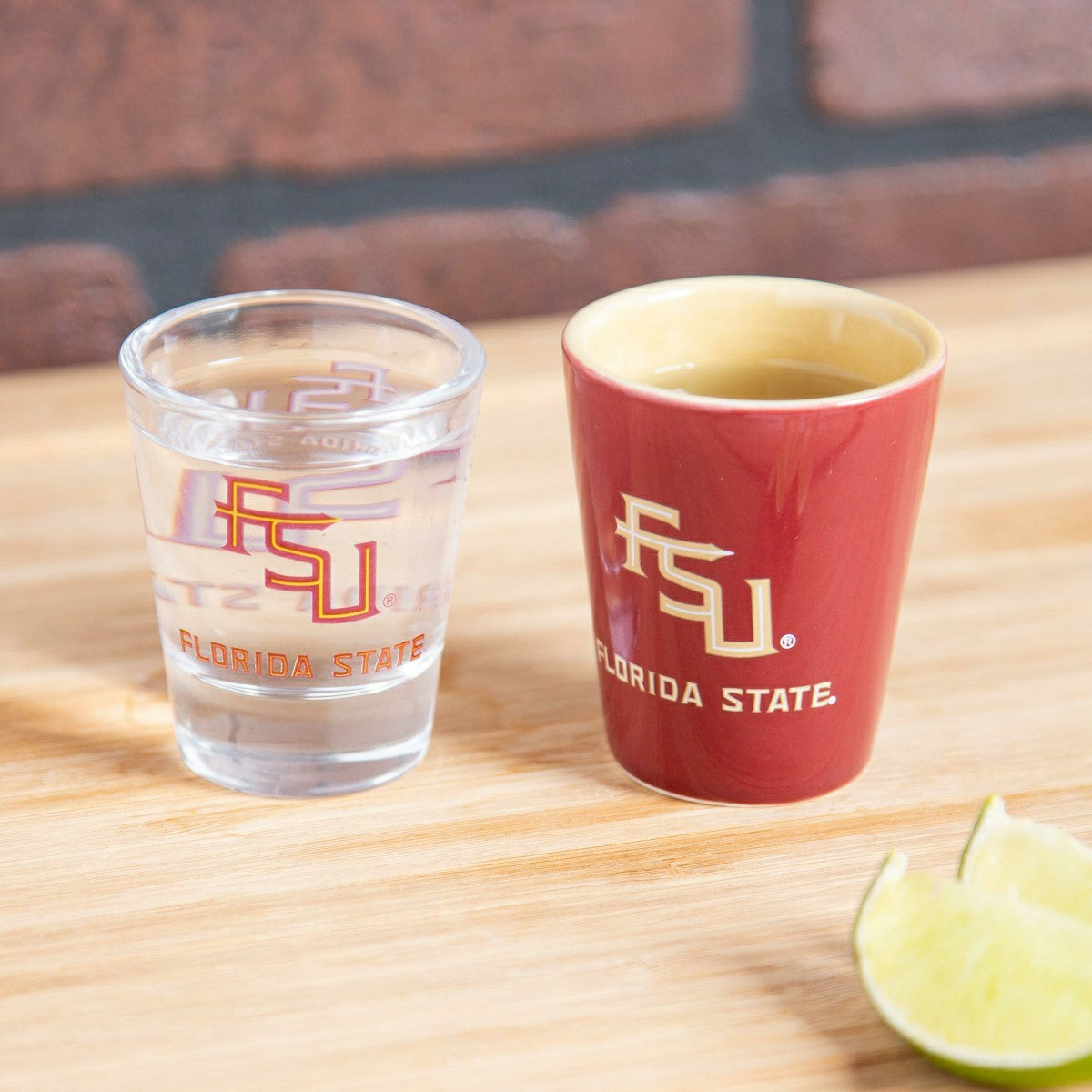 Florida State University 4-Piece Ceramic and Glass 2oz. Shot Glass Set