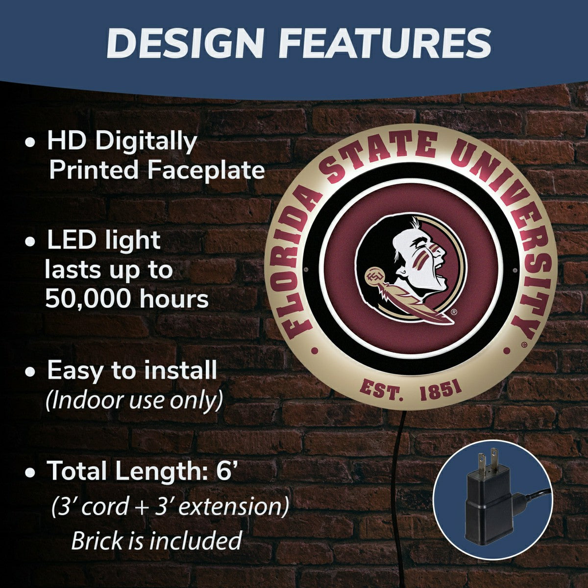 Florida State University, Metal Lite, Round