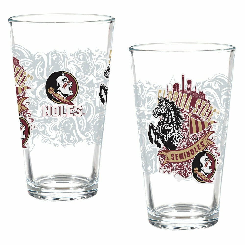 Florida State University 16oz Glass pint, Set of 2
