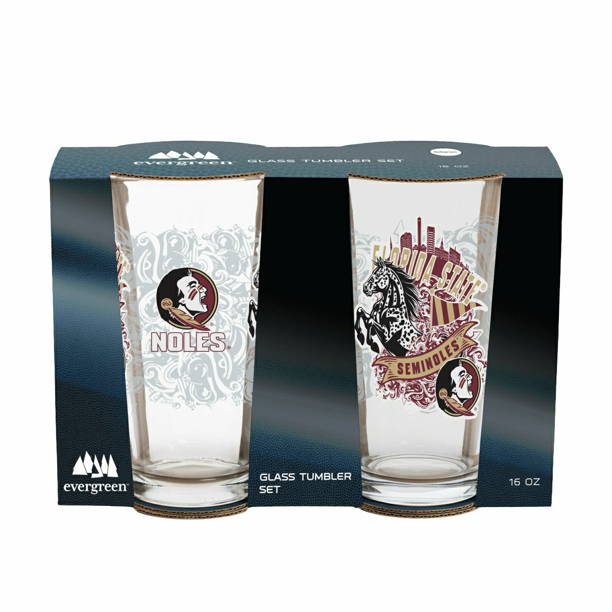 Florida State University 16oz Glass pint, Set of 2