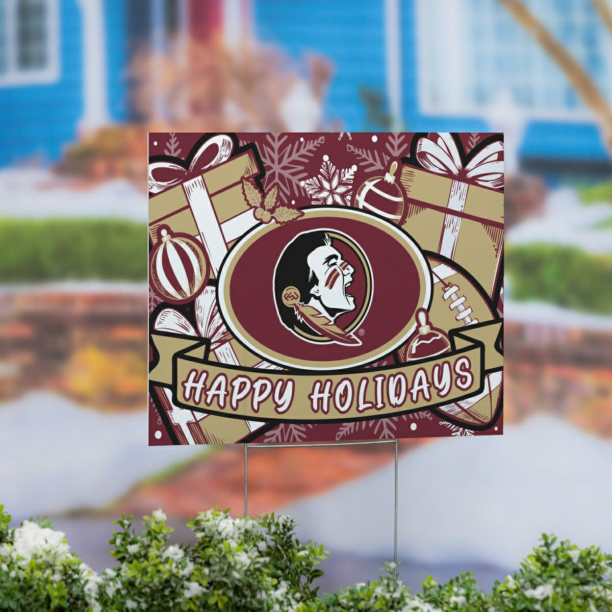 Florida State University Yard Sign, Holiday
