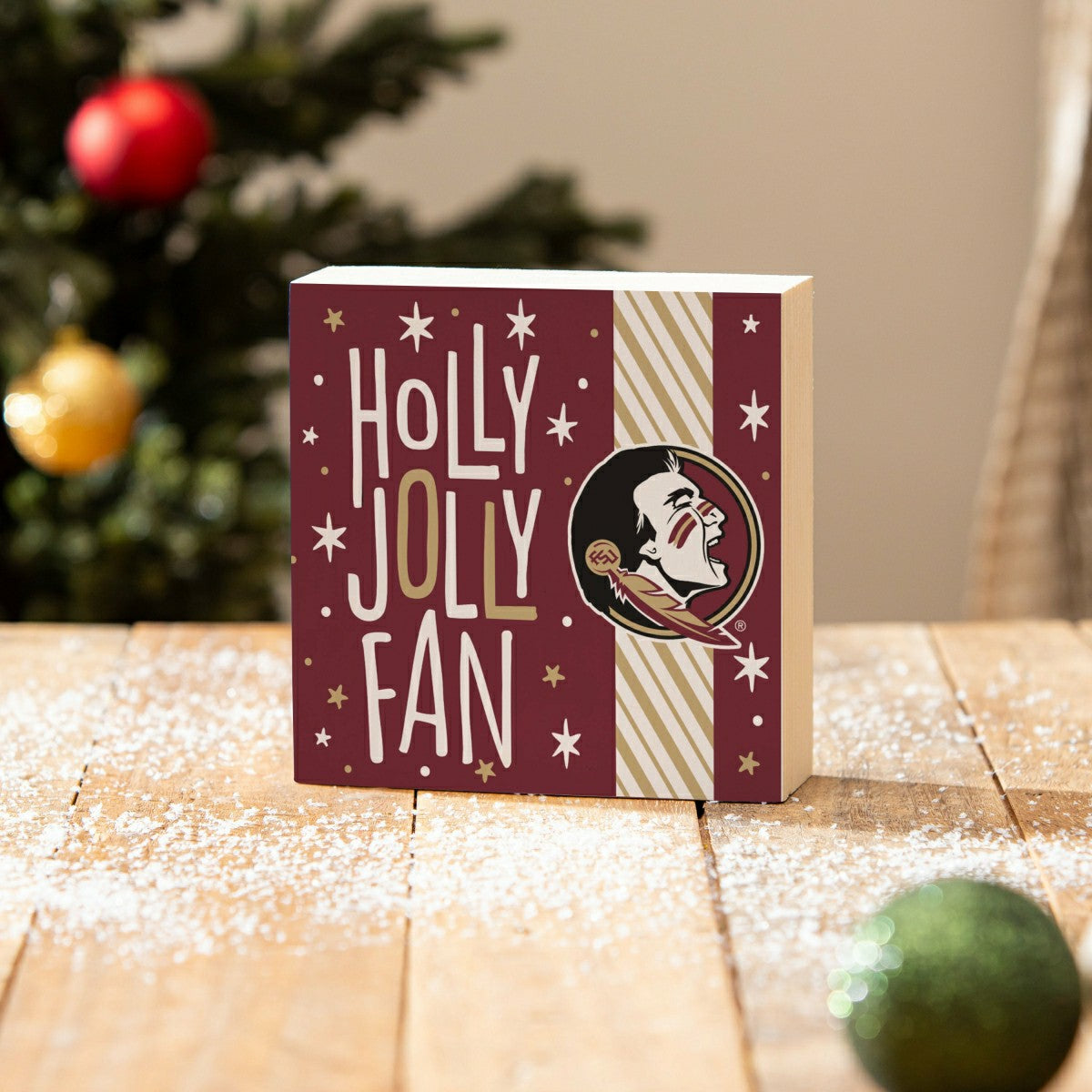 Florida State University Block, Holiday, 6x6