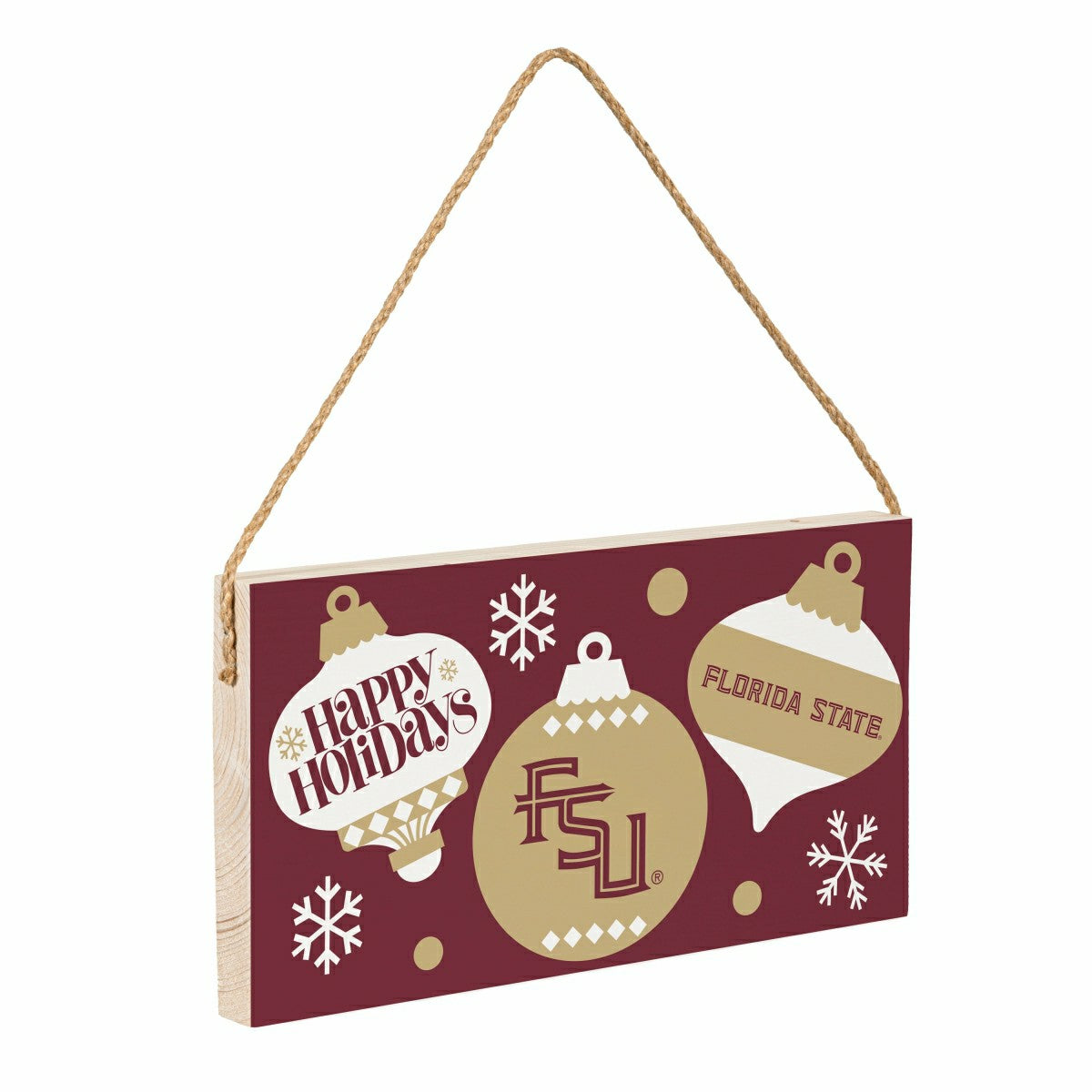 Florida State University Holiday Wood Wall Sign, 6x11