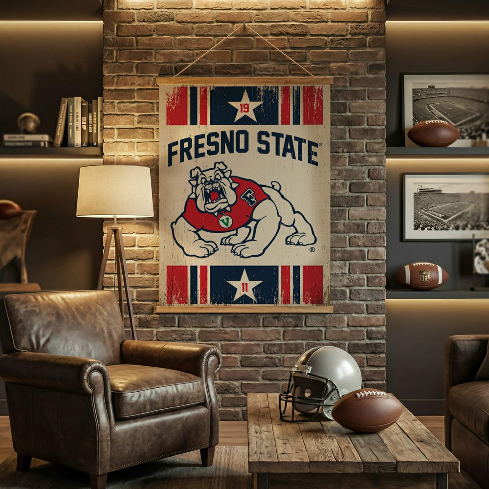 Fresno State, Canvas Wall Tapestry, Large, 54x36