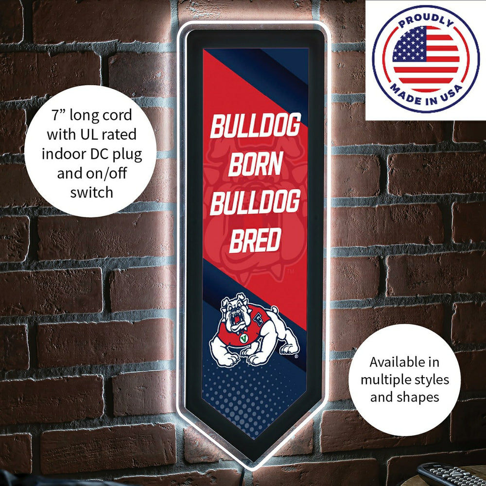 Fresno State College Pennant Glazelite LED Decor