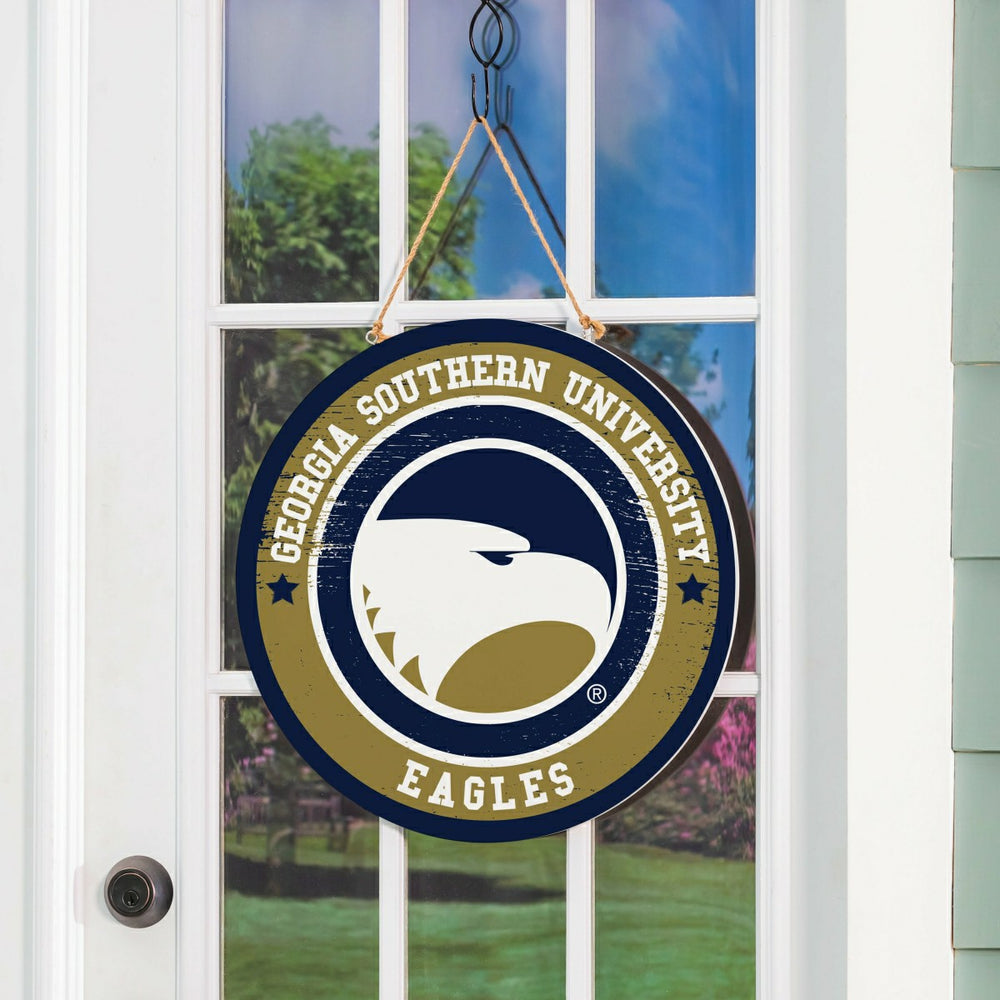 Georgia Southern University Round Door Décor with Hanging Rope, 18x18