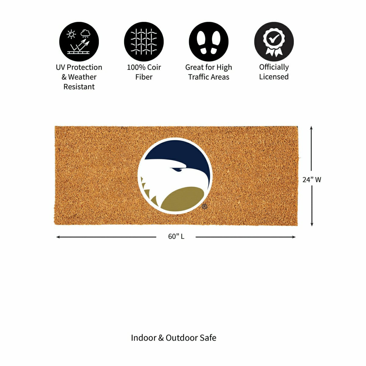 Georgia Southern University Extra Large Full Color Coir Mat, 60"x24"