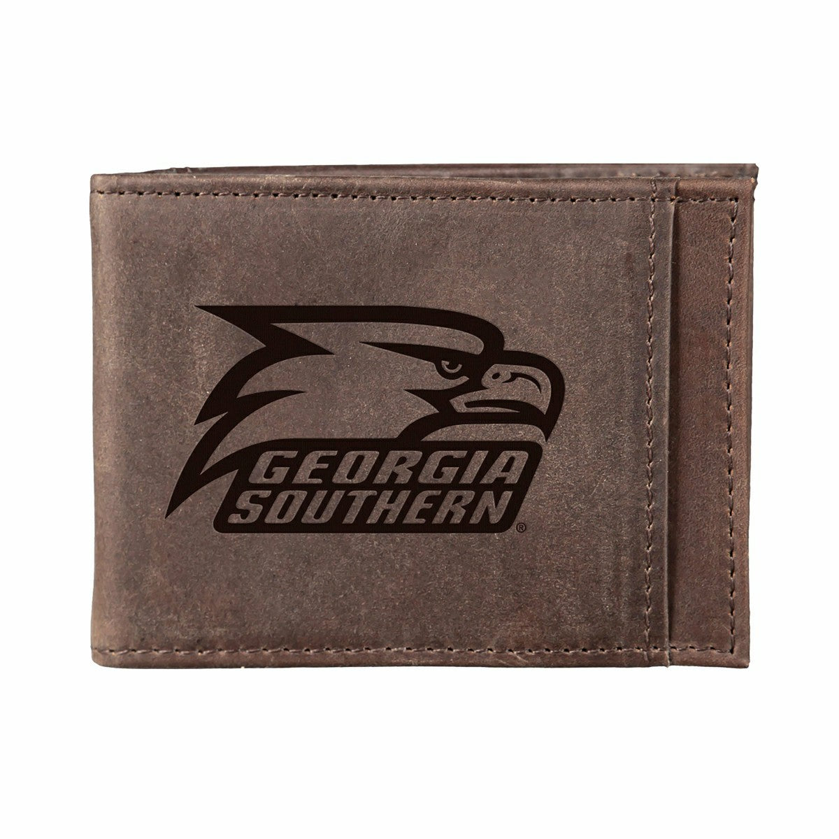 Front Pocket Wallet w/ RFID Blocking, Georgia Southern, Brown