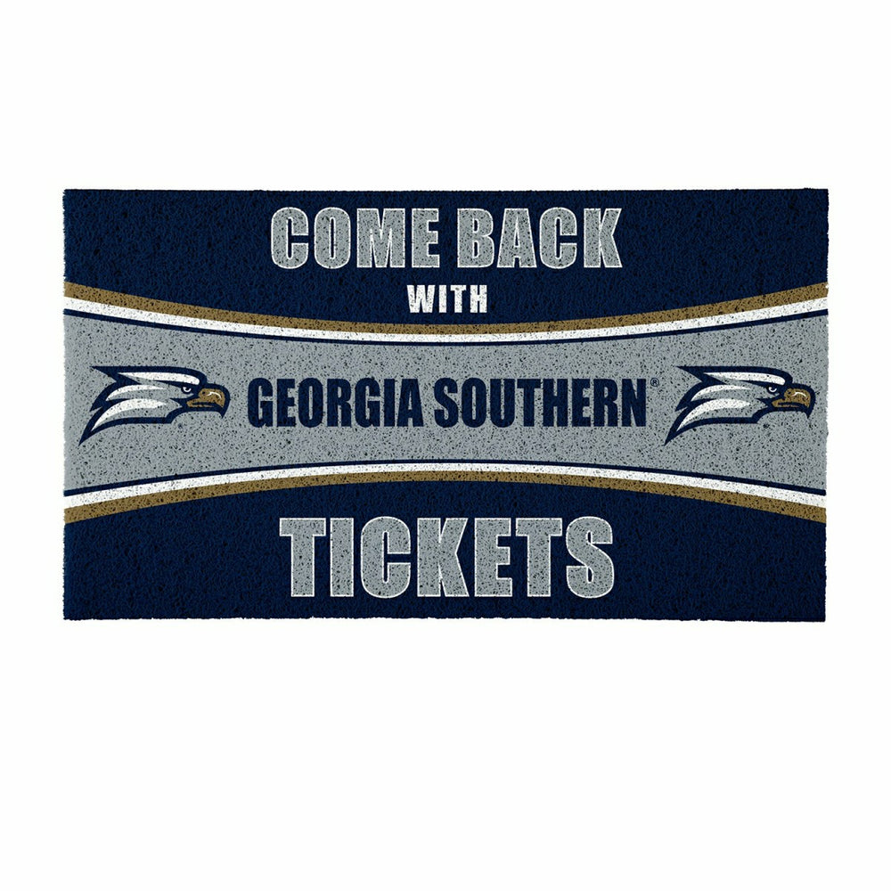 28" x 16" PVC Trapper Mat, Come Back with Tickets, Georgia Southern Un