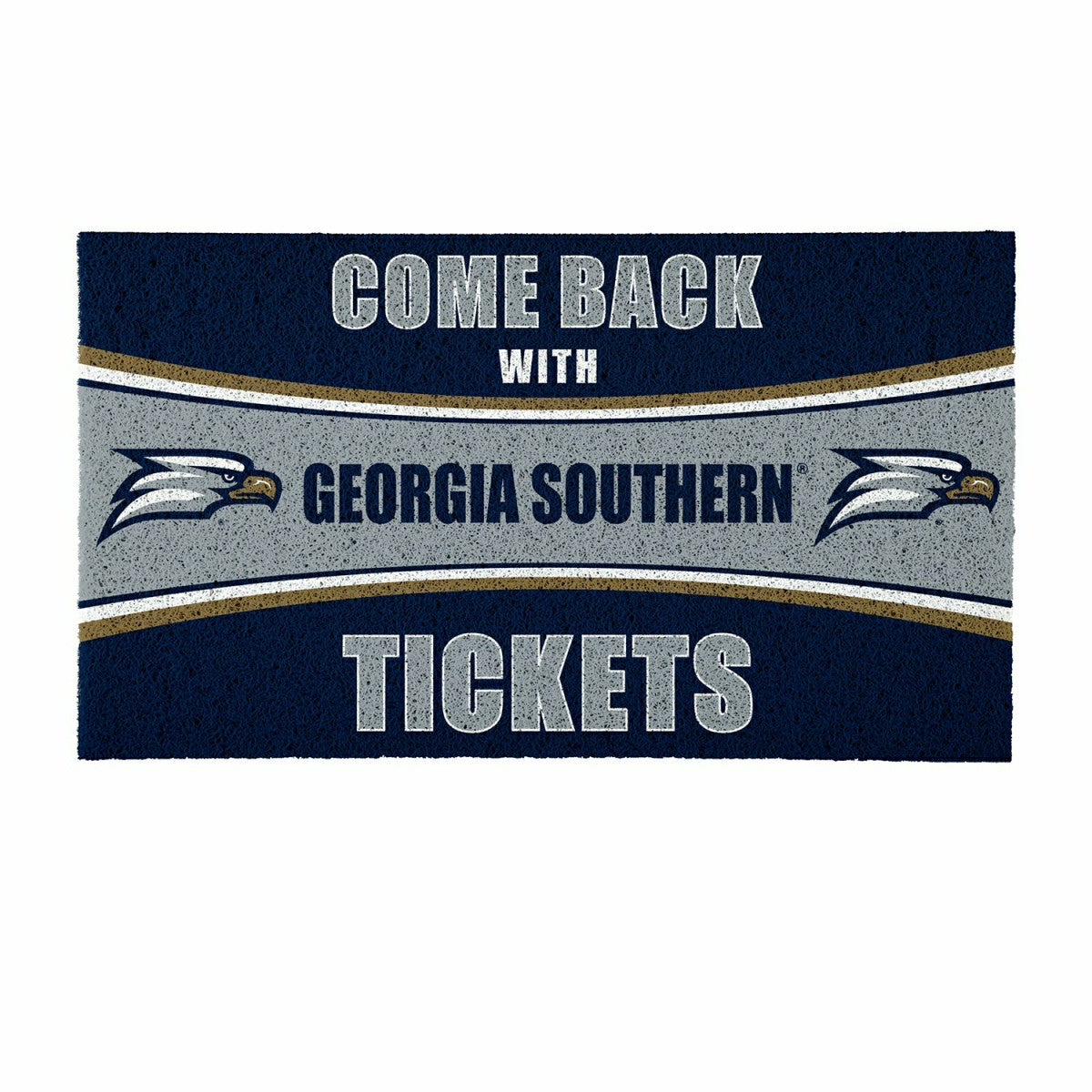 28" x 16" PVC Trapper Mat, Come Back with Tickets, Georgia Southern Un
