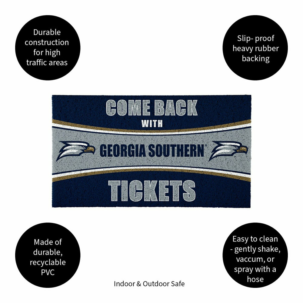 28" x 16" PVC Trapper Mat, Come Back with Tickets, Georgia Southern Un