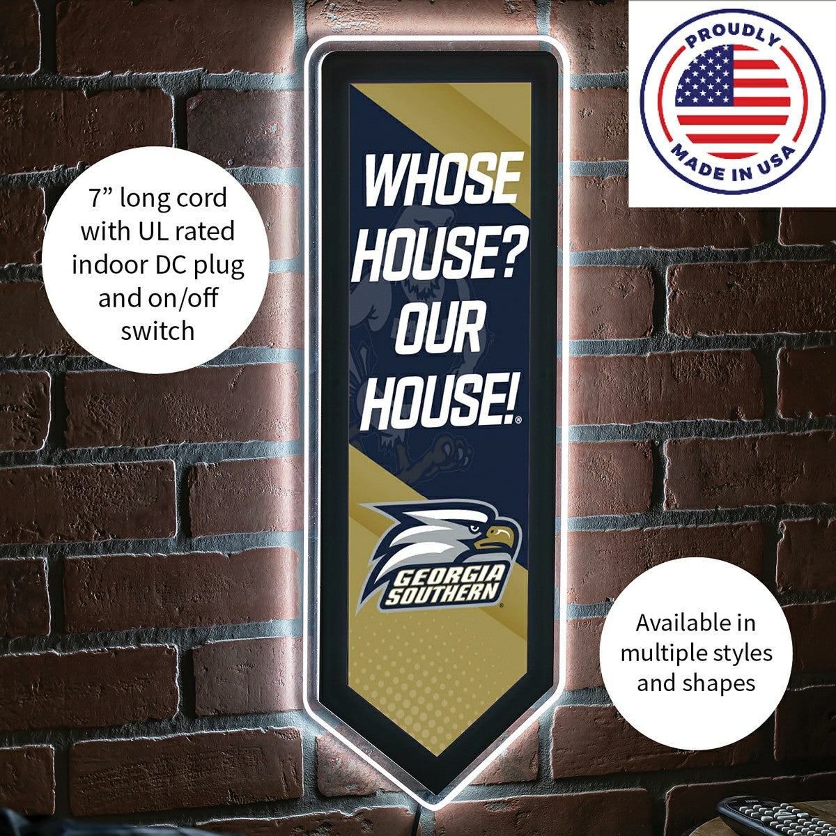 LED Wall Decor, Pennant, Georgia Southern University