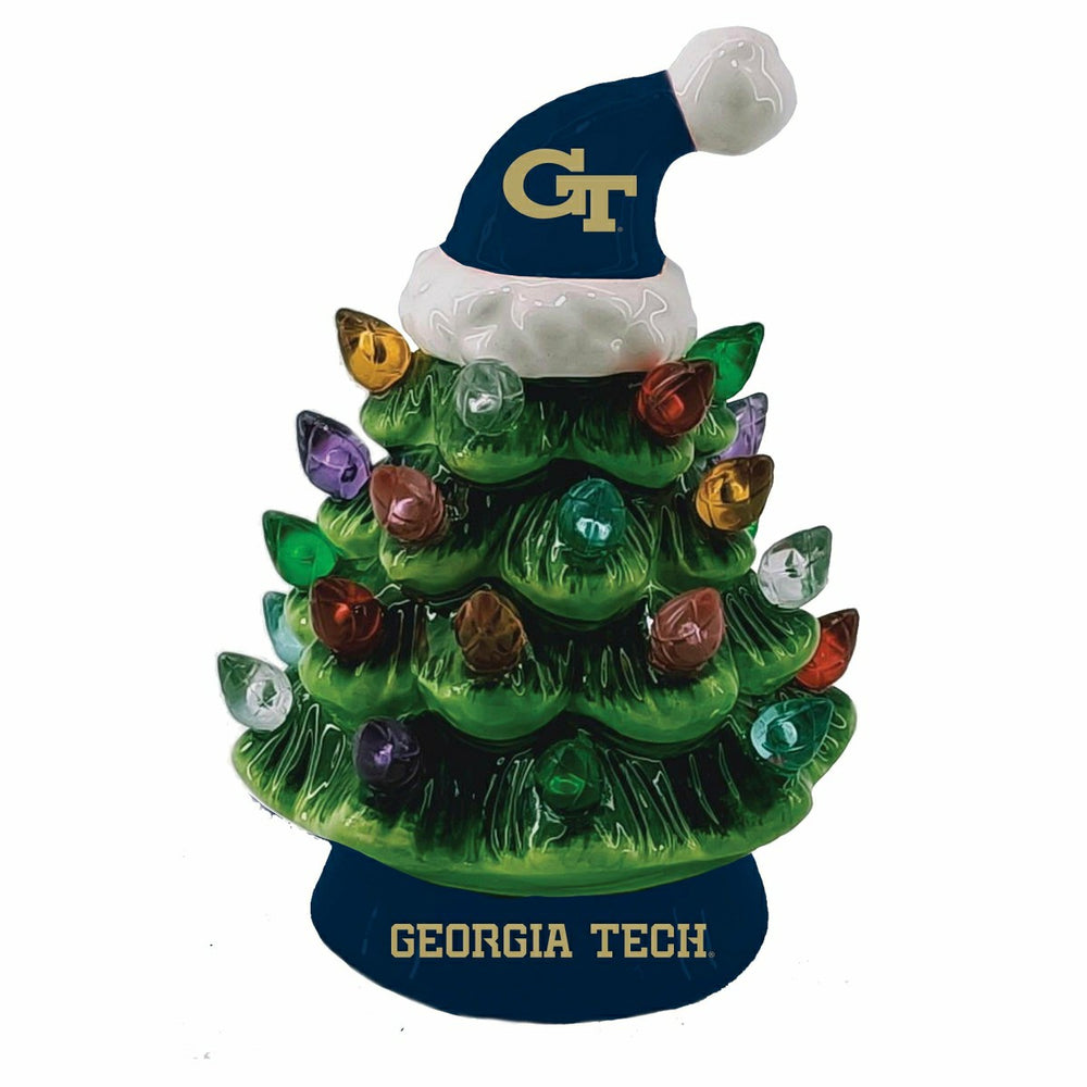 4" Mini LED Tabletop Christmas Tree, Set of 2, Georgia Tech