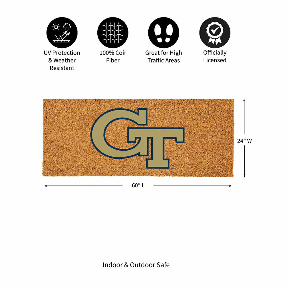 Georgia Tech Extra Large Full Color Coir Mat, 60"x24"