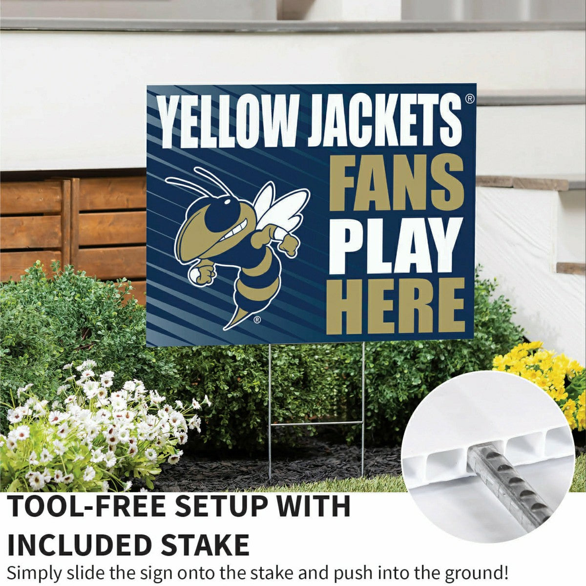 Georgia Tech Coroplast Yard Sign "Fans Play Here"
