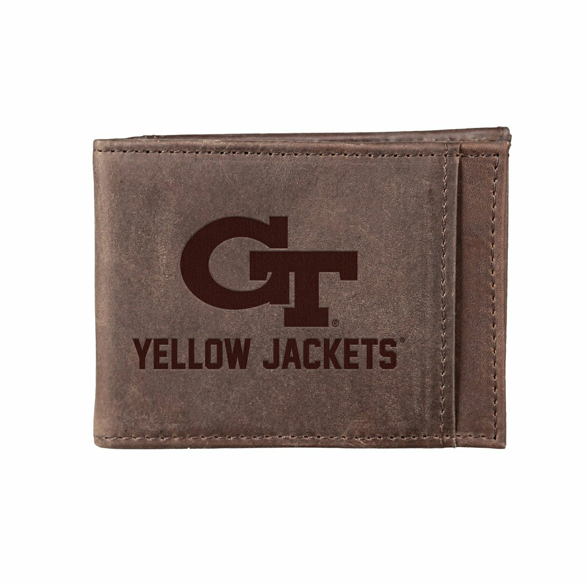 Front Pocket Wallet w/ RFID Blocking, Georgia Tech, Brown
