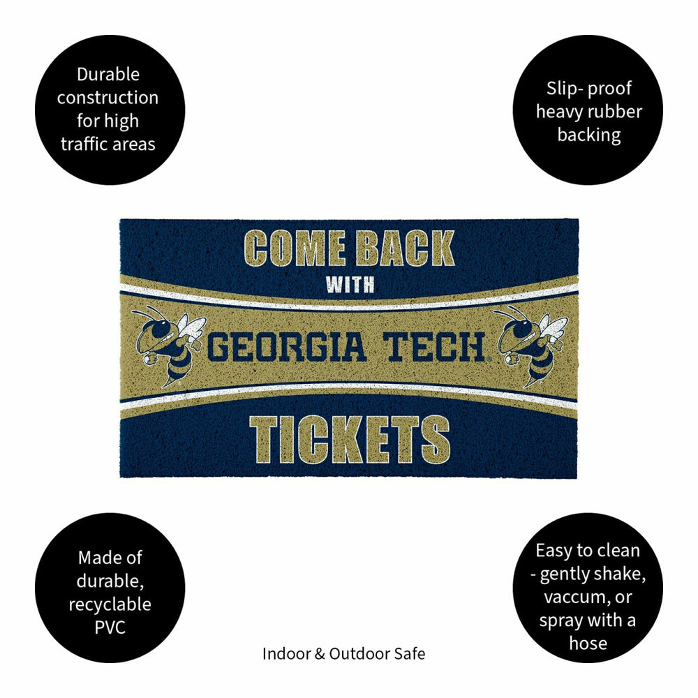 28" x 16" PVC Trapper Mat, Come Back with Tickets, Georgia Tech