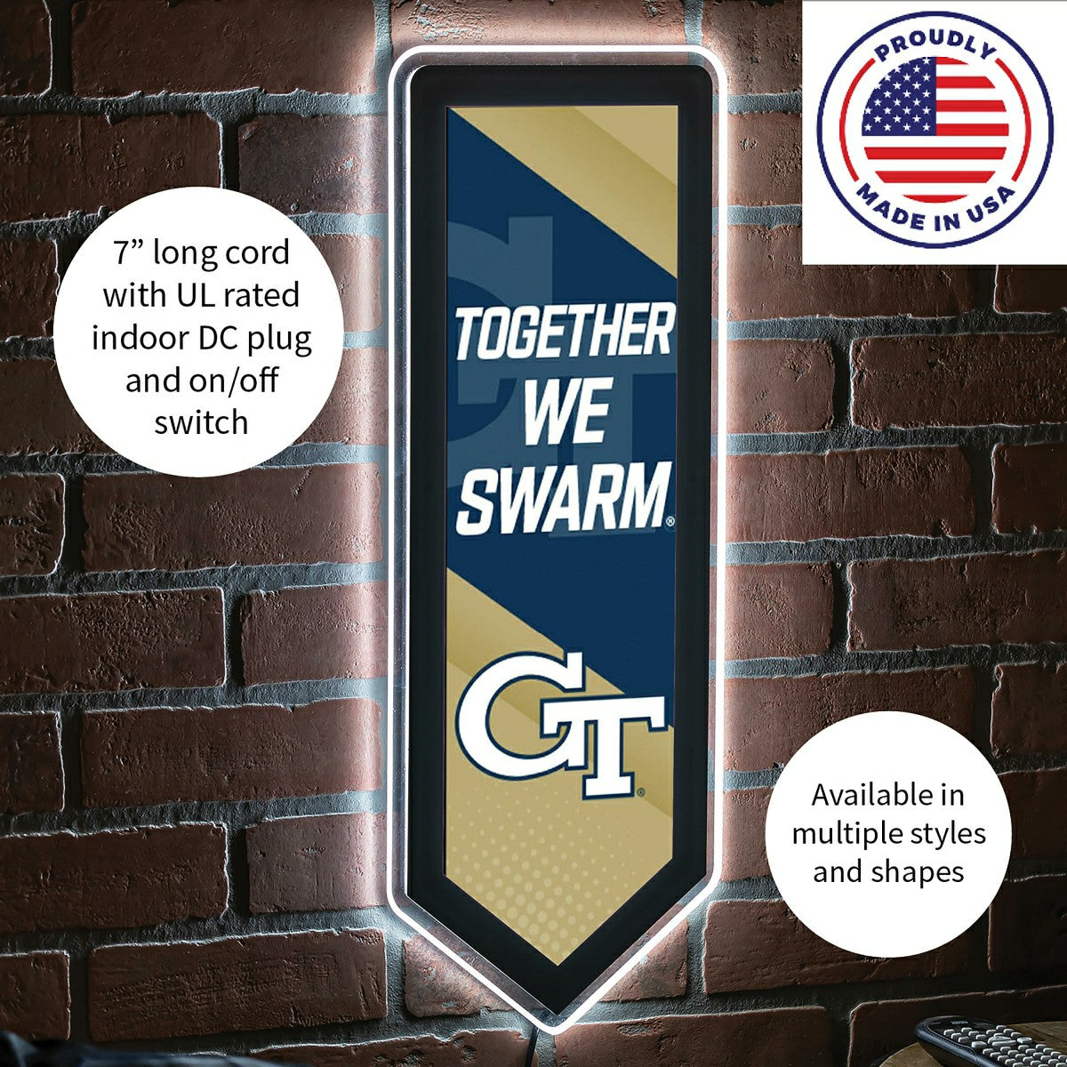 LED Wall Decor, Pennant, Georgia Tech