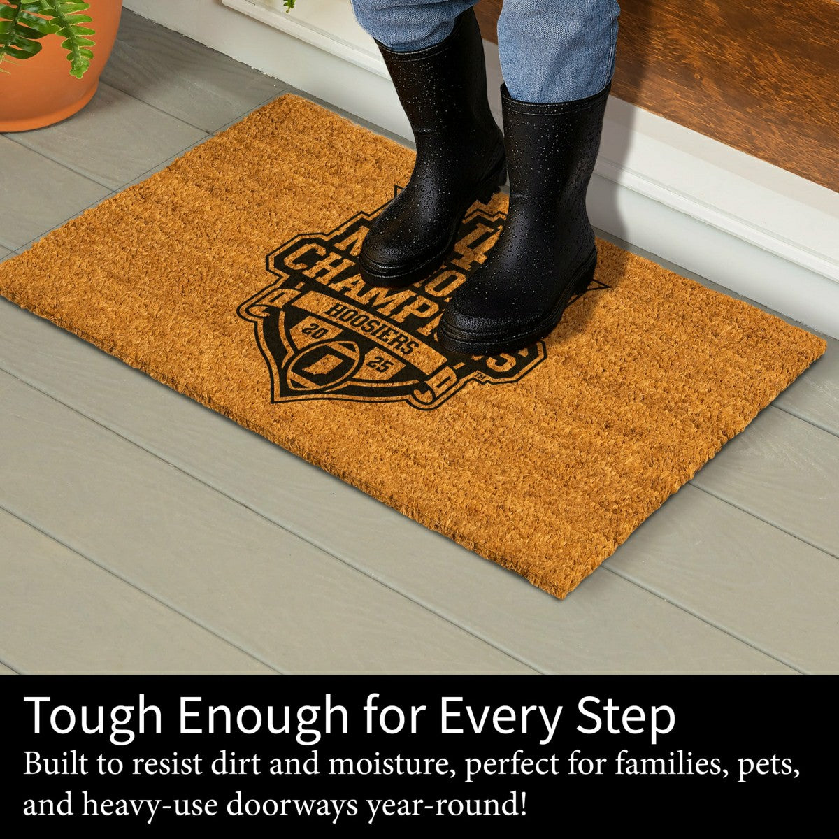Indiana University, Div 1 Champs, Coir Mat, One Color