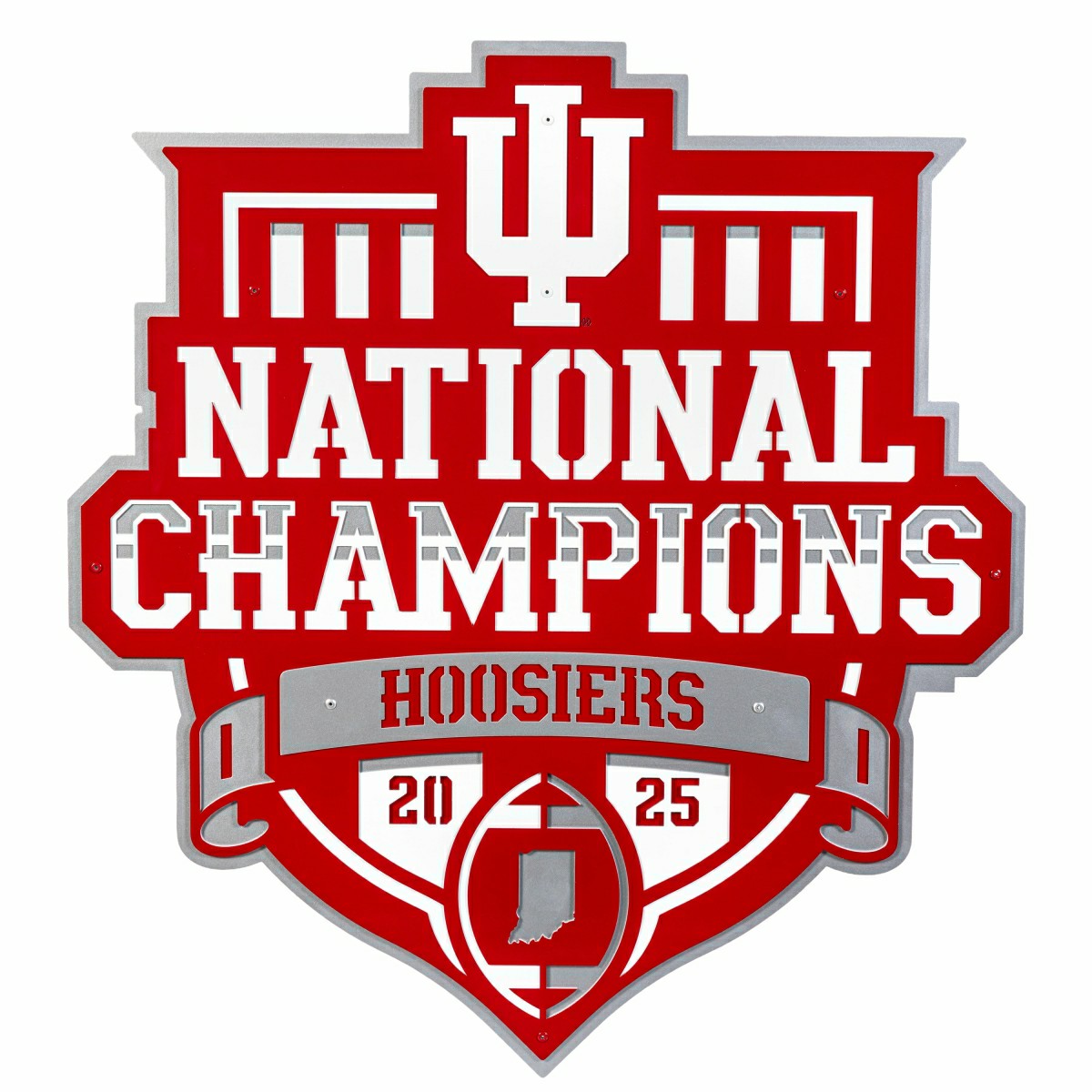 Indiana University, Div 1 Champs, Layered Metal Wall Art