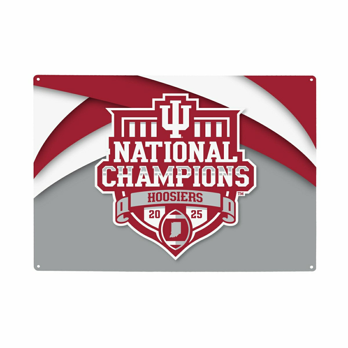 Indiana University, Div 1 Champs, 15.5"L x 11.5"H Medium Metal Wall Si
