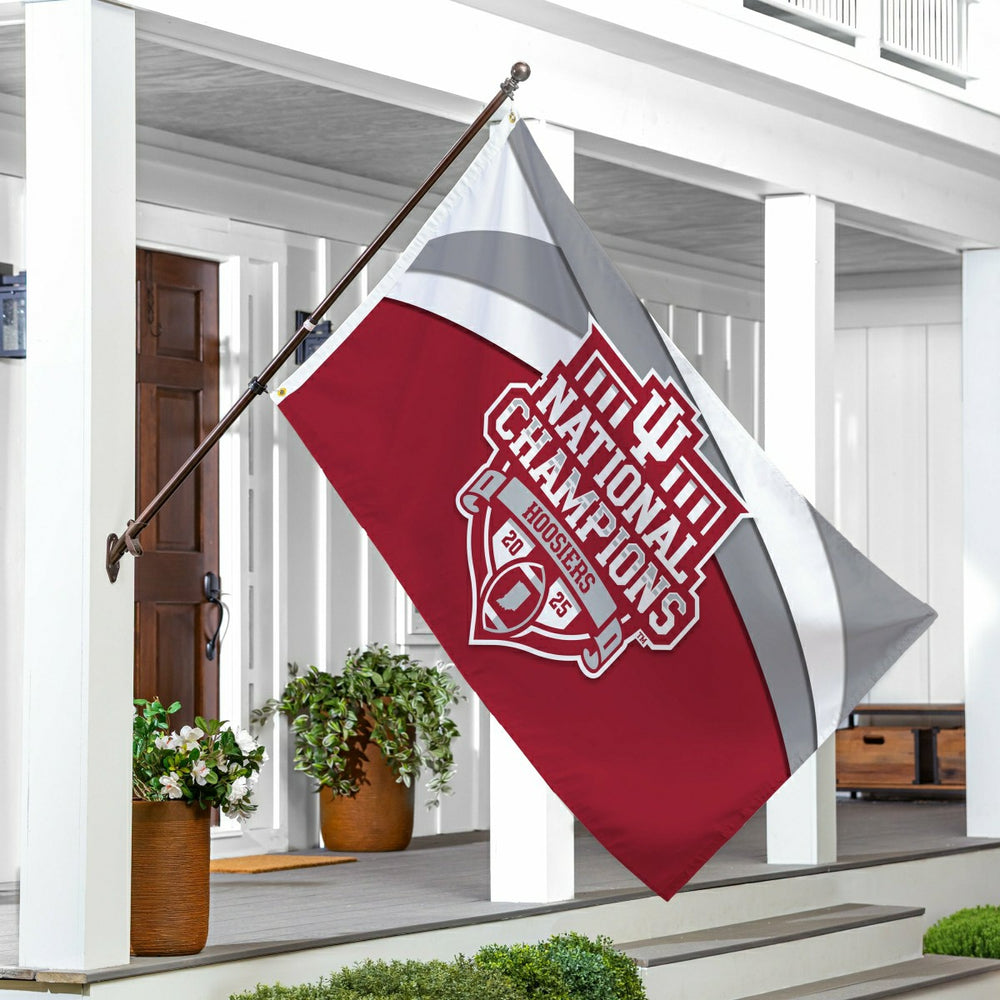 Indiana University, Div 1 Champs, Single Sided Flag w/ 2 Grommets, 3'x