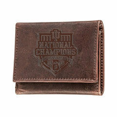Indiana University, Div 1 Champs, Wallet, Tri-fold, Brown