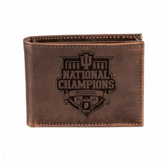 Indiana University, Div 1 Champs, Wallet, Bi-fold, Brown