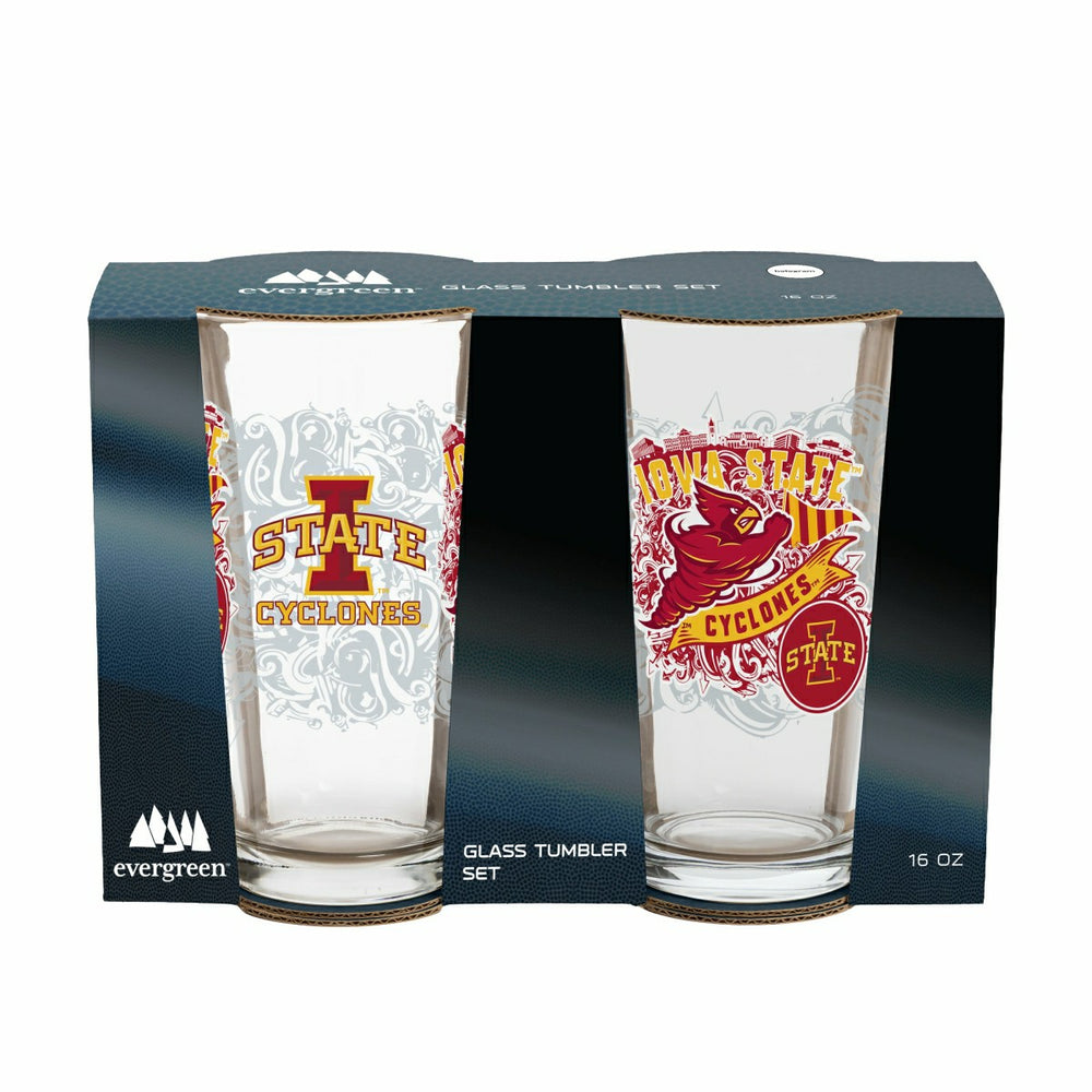 Iowa State University 16oz Glass pint, Set of 2