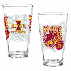 Iowa State University 16oz Glass pint, Set of 2