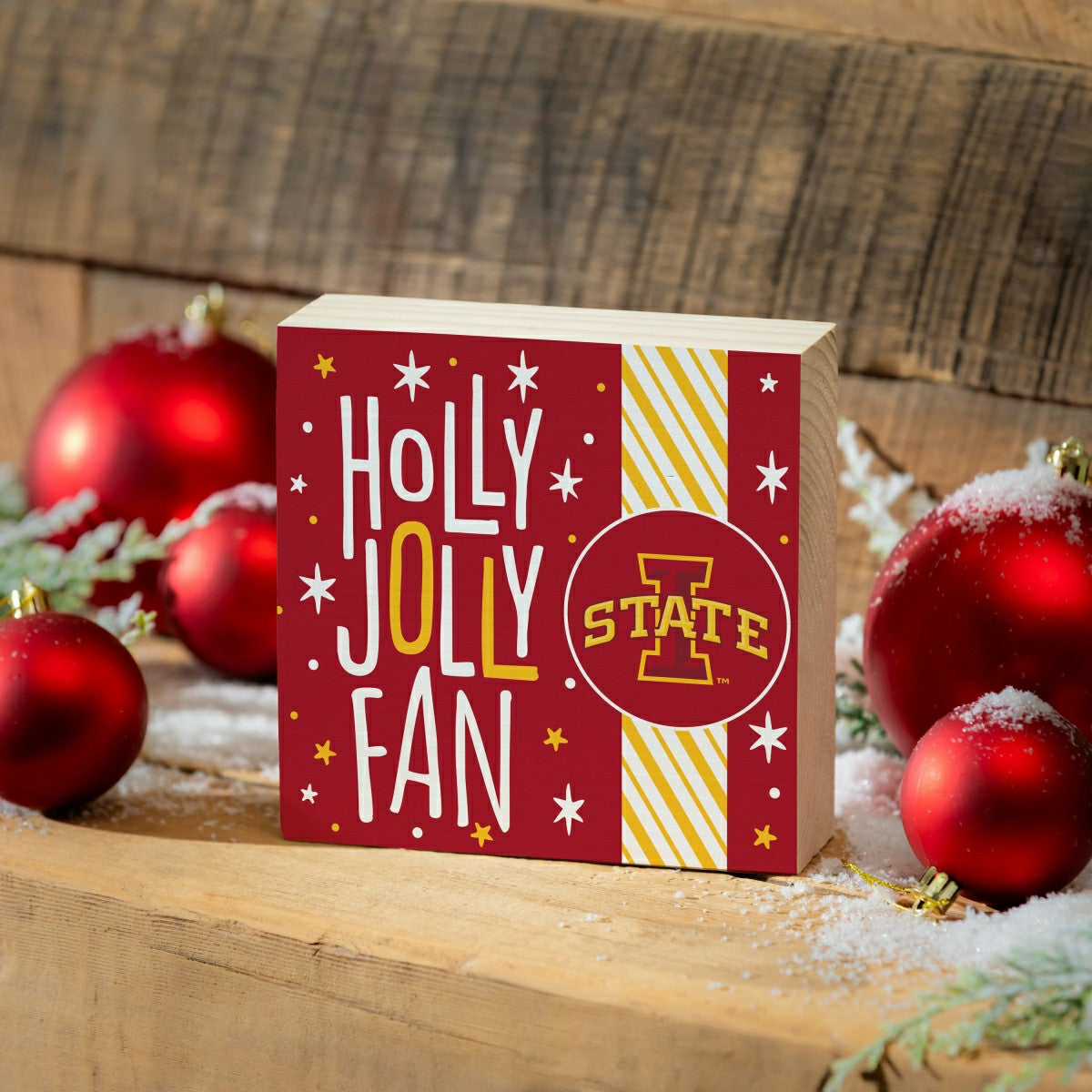 Iowa State University Block, Holiday, 6x6
