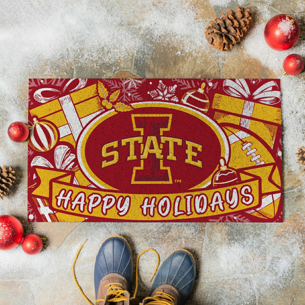 Iowa State University Holiday PVC Mat, 28"x16"