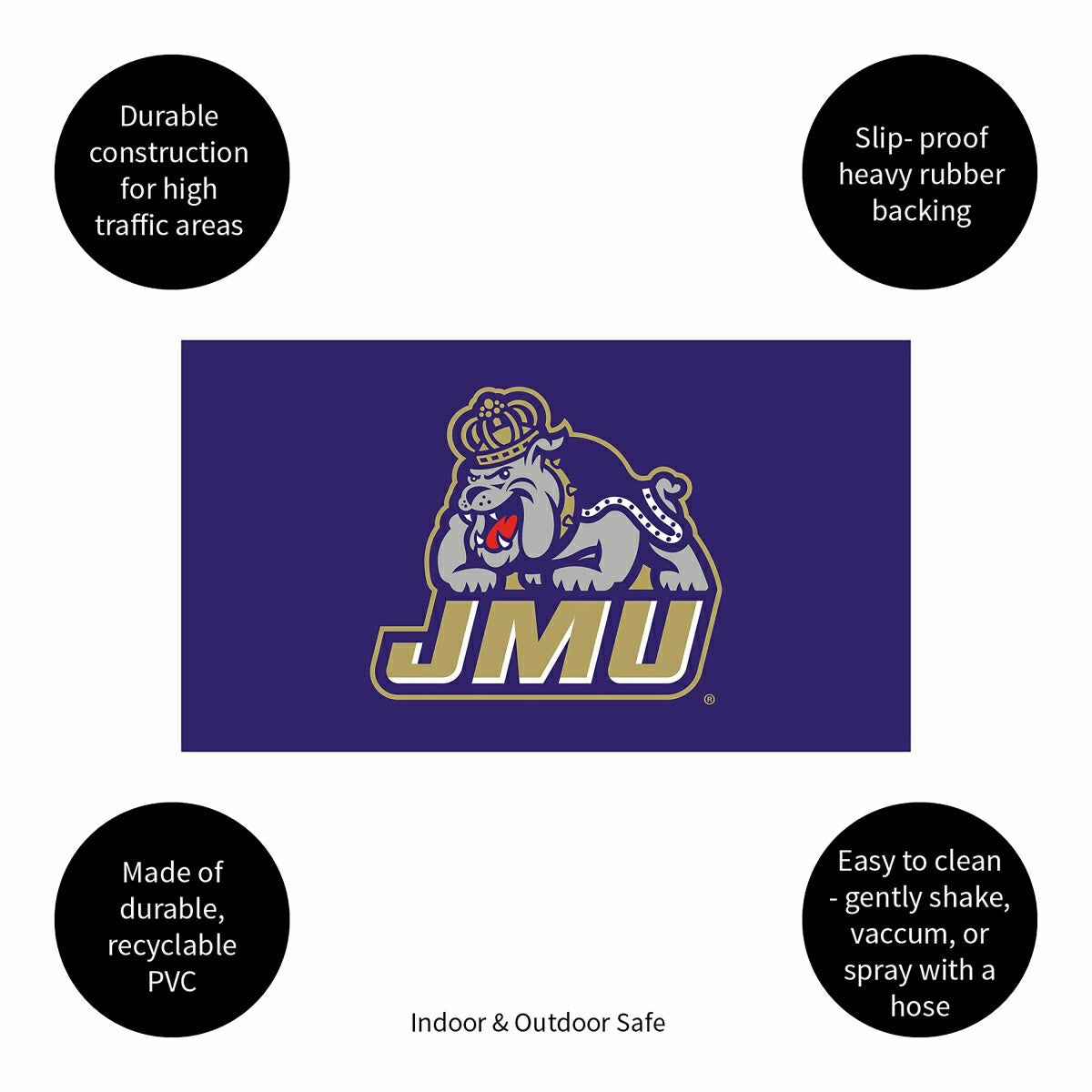 Full Color PVC Mat, 16" x 28", James Madison University