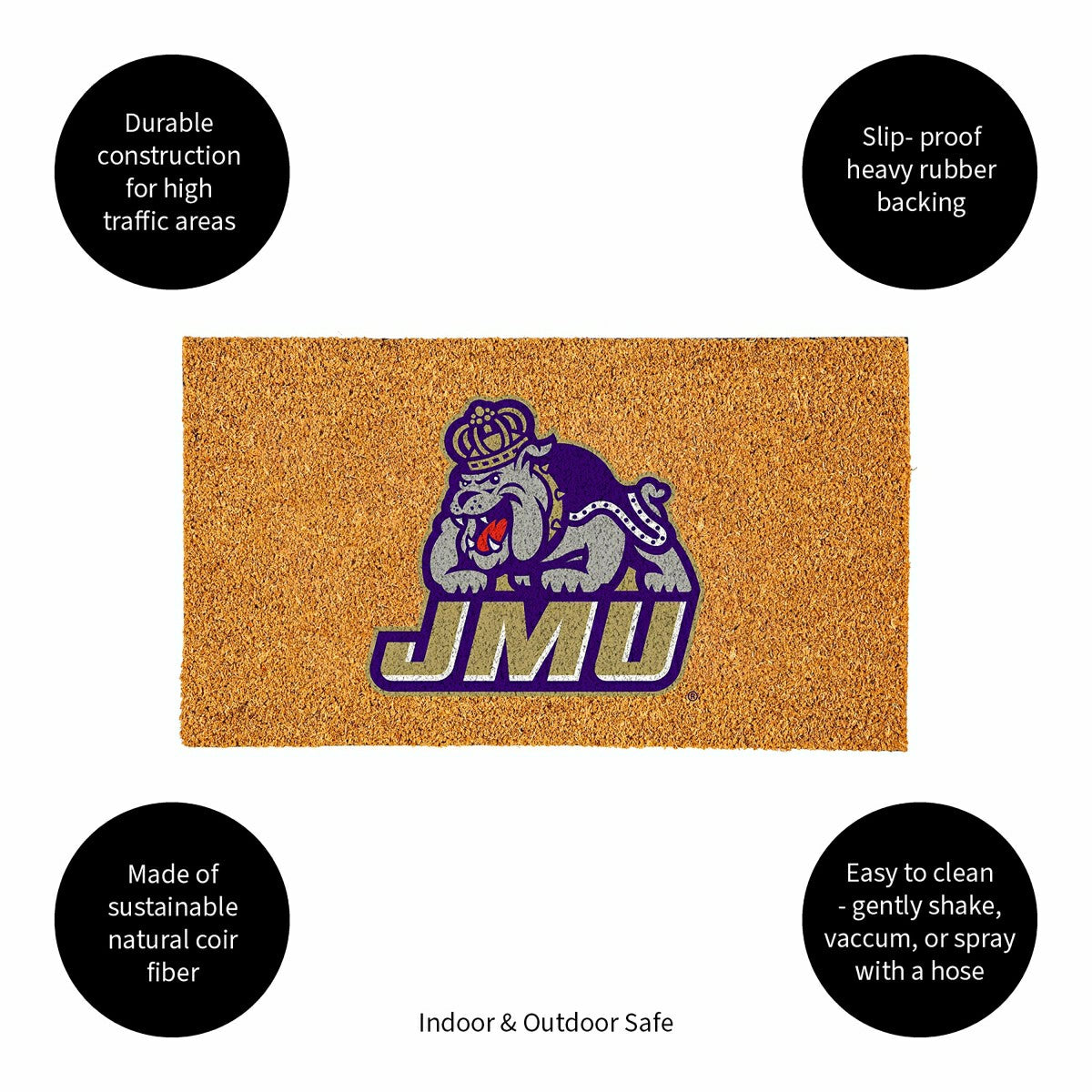 Coir Mat, 16"x28", James Madison University