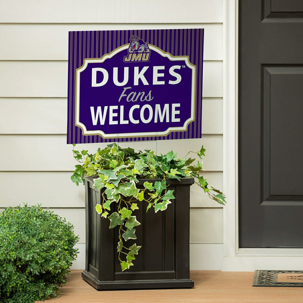 James Madison University Coroplast Yard Sign, "Fans Welcome"