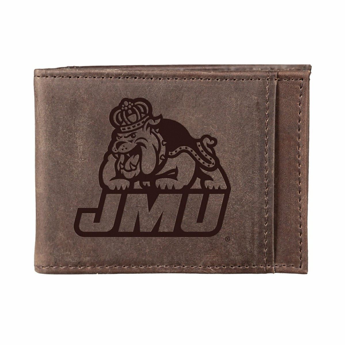 Front Pocket Wallet w/ RFID Blocking, James Madison University, Brown