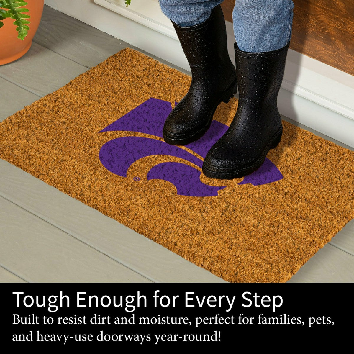 Coir Mat, 16"x28", Kansas State University