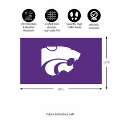 Full Color PVC Mat, 16" x 28", Kansas State University