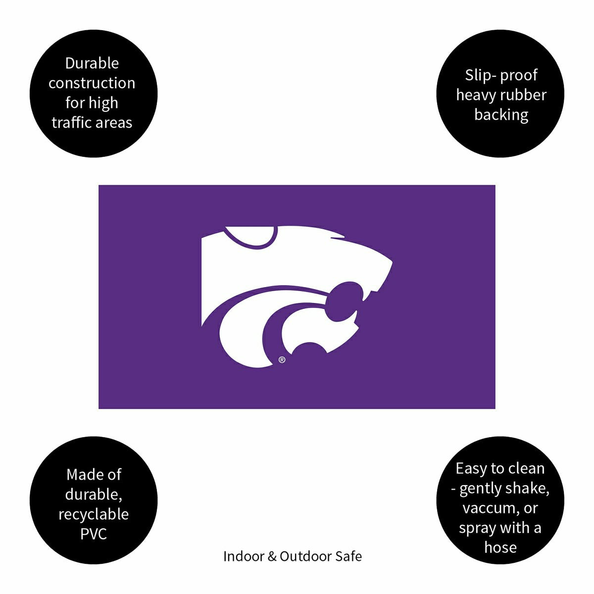 Full Color PVC Mat, 16" x 28", Kansas State University