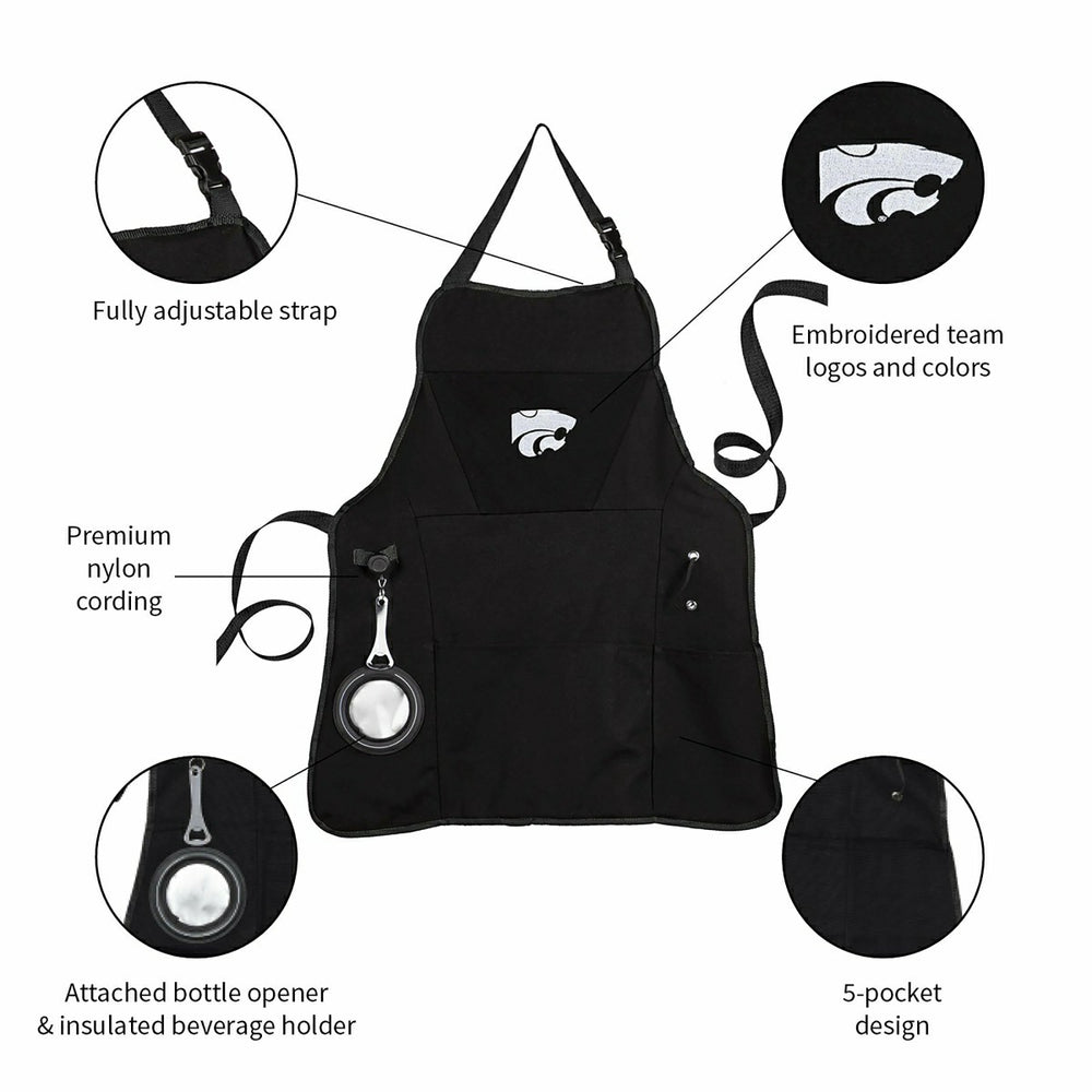 Grill Apron, Black, Kansas State University