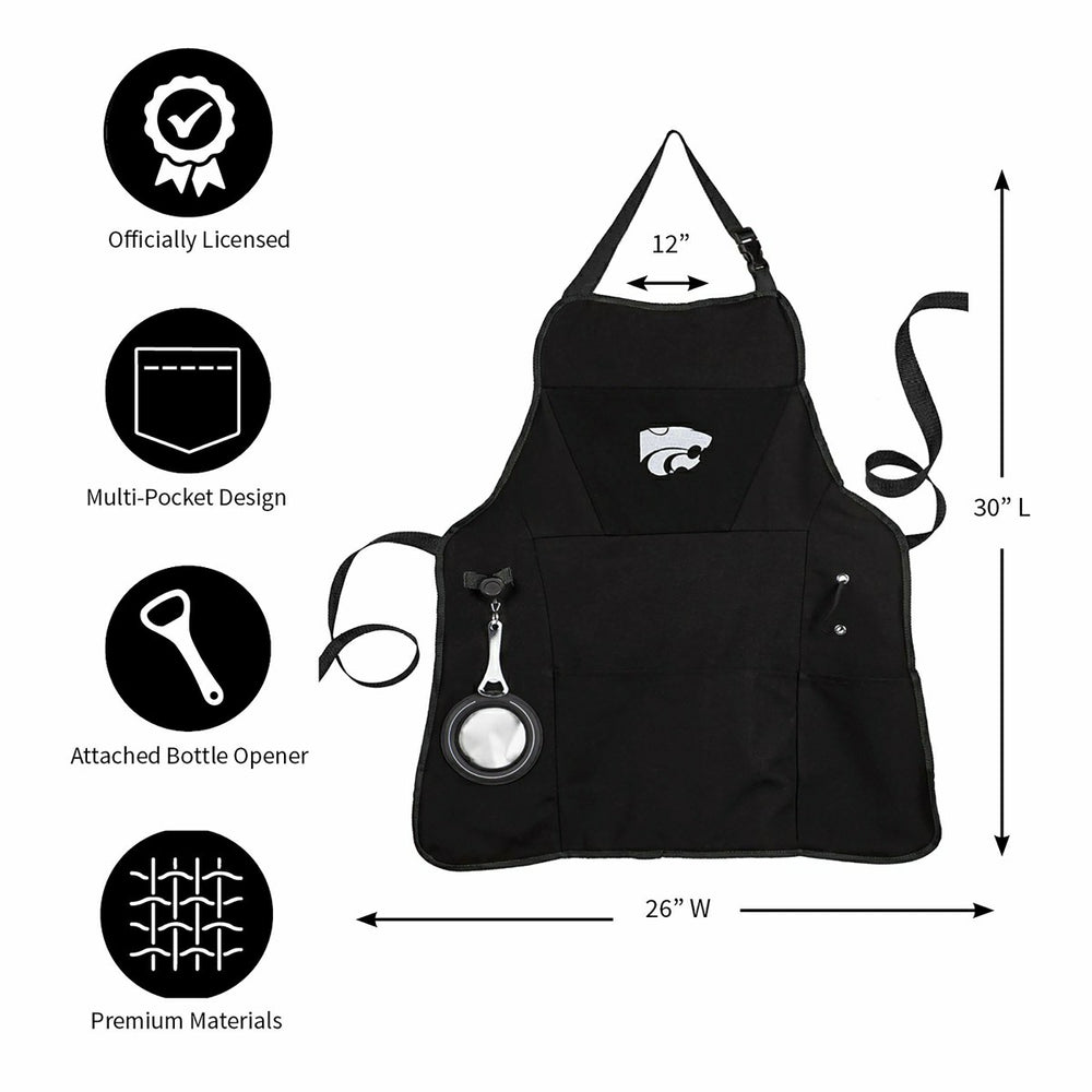 Grill Apron, Black, Kansas State University