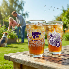 Kansas State University 16oz Glass pint, Set of 2