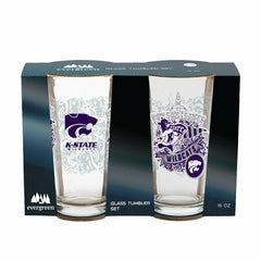 Kansas State University 16oz Glass pint, Set of 2
