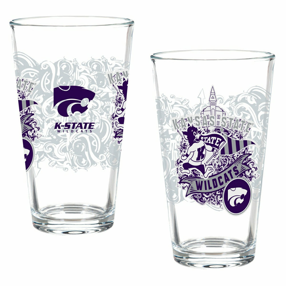 Kansas State University 16oz Glass pint, Set of 2