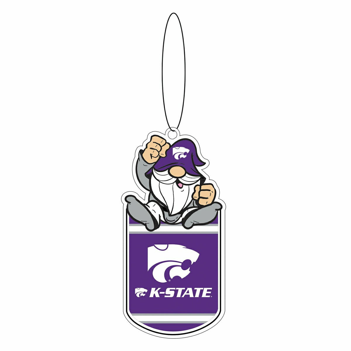 Kansas State University Gift Tag Ornament, Gnome Fan