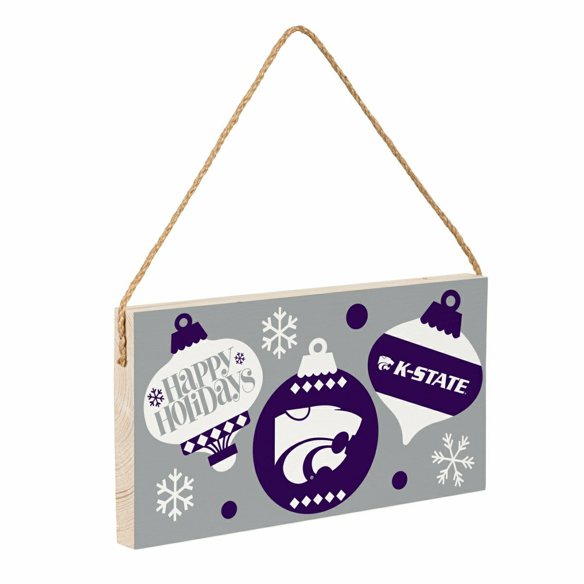 Kansas State University Holiday Wood Wall Sign, 6x11
